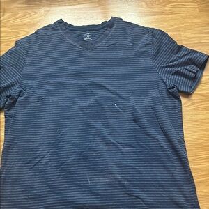 Blue Short Sleeve Tee with Stripes